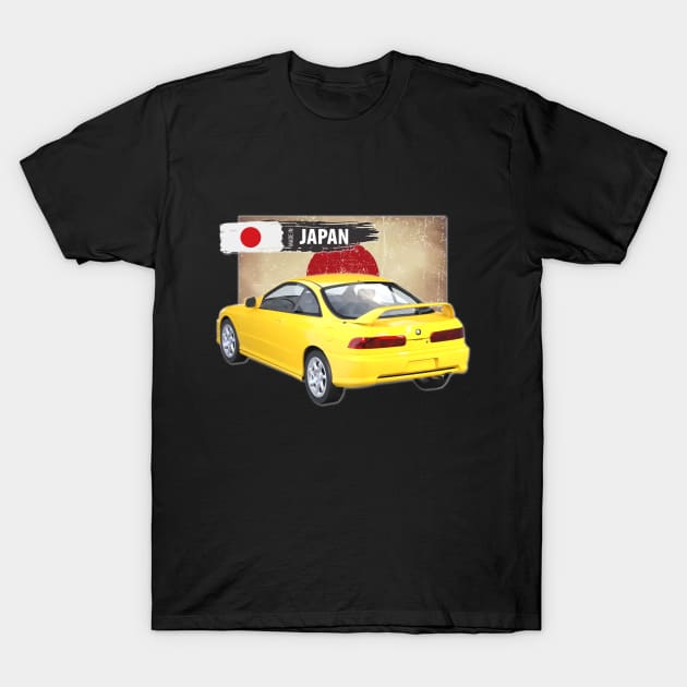 Yellow Acura Integra 1999 03 T-Shirt by Stickers Cars